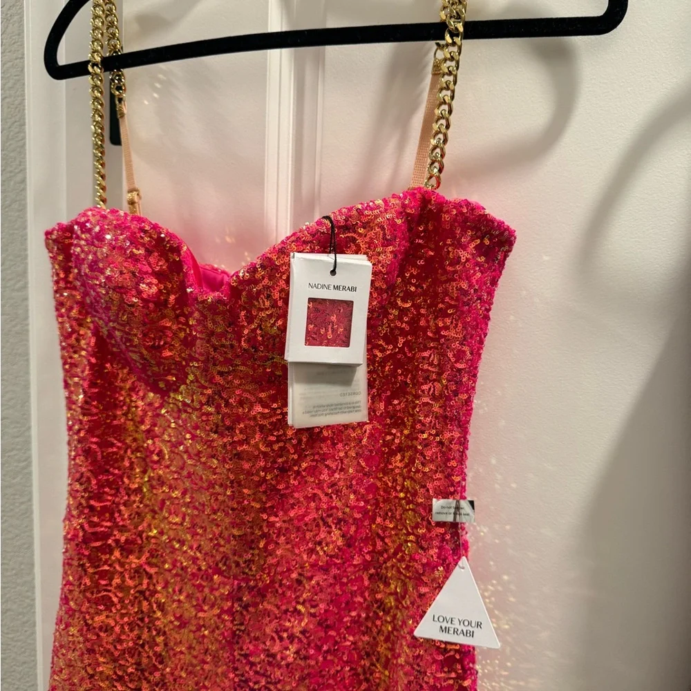 NADINE MERABI Pink Sequin Jumpsuit - Picture 9 of 10